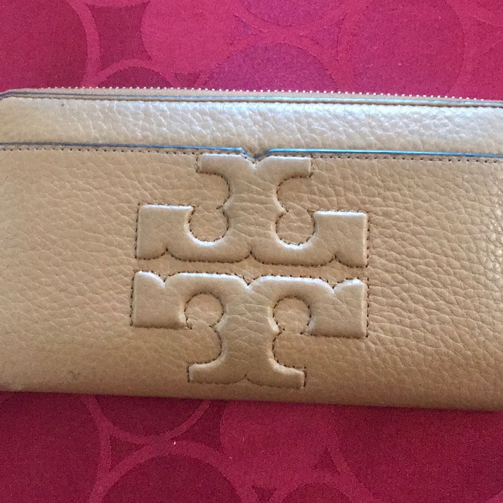 Tory Burch Embossed Logo ZIP Around wallet